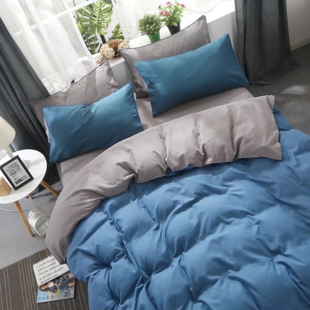 [ảnh thật] Bộ vỏ chăn ga gối Cotton poly đơn sắc homestay giá rẻ