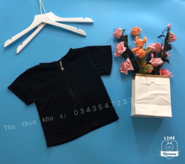 Croptop dây kéo hinh chụp thật kèm video