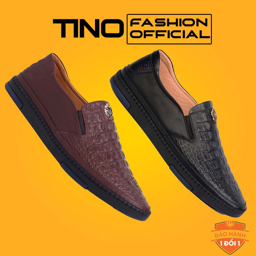 Giày lười da bò Tino dập nhiệt vân cá sấu GL63 | BigBuy360 - bigbuy360.vn