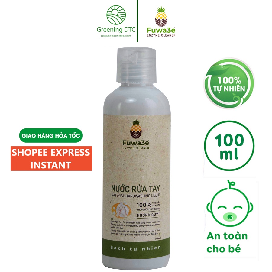 Nước rửa tay tạo bọt hữu cơ Fuwa3e hương quýt 100ml