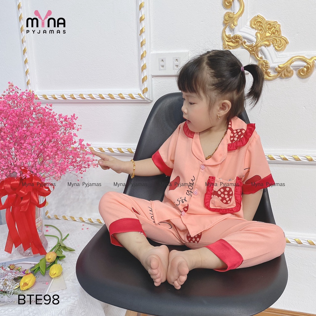 Bộ pijama trẻ em tay ngắn quần dài lụa mango cao cấp mềm mịn mát ( form từ 12-42kg)