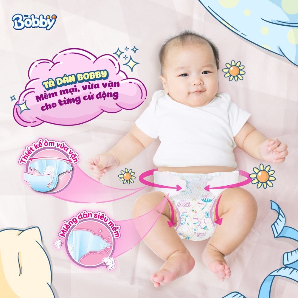 Tã quần cao cấp Bobby Extra Soft Dry L52+2miếng