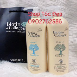 Cặp dầu gội xả biotin collagen trắng 1000mlx2