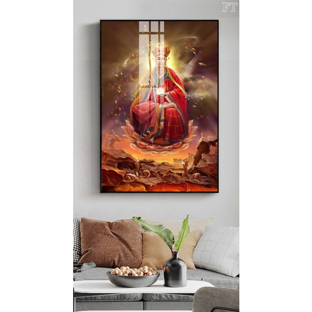 Tranh Phật, Tranh tráng gương in UV 5D Joce.Decor No1, tranh treo tường Phòng Khách Decor bền đẹp 40 năm không phai màu