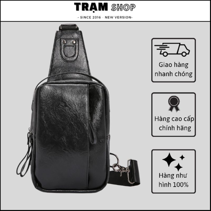 Túi Đeo Chéo Nam Nữ Da PU Cao Cấp - Vừa Điện Thoại Ipad,Đeo Hông Bụng, Tiện Dụng - Tạp Hóa Số 104