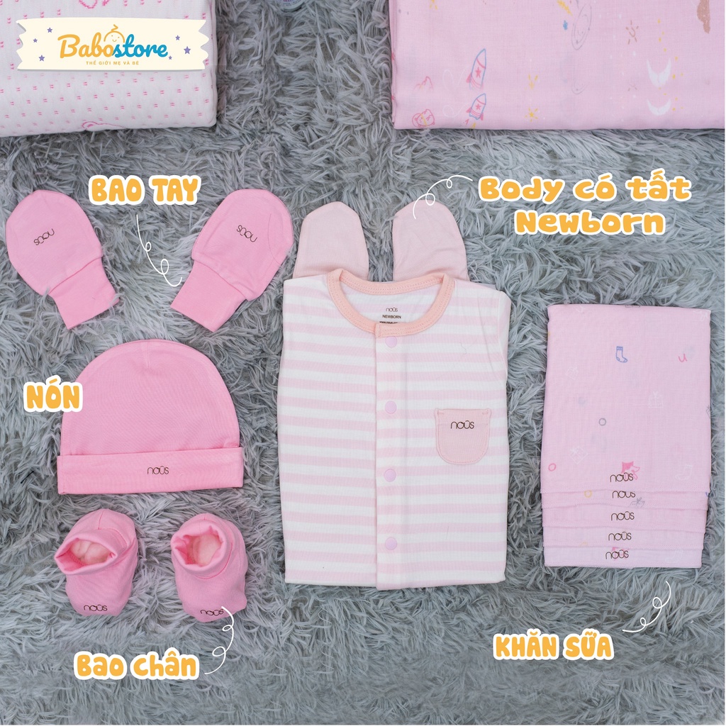 Set 1 Mũ , Bao Chân , Bao Tay Nous Dành Cho Bé Sơ Sinh