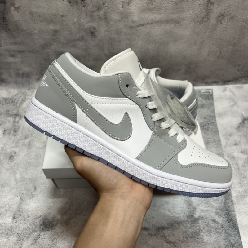 [KELLY SNEAKERS] Giày Thể Thao Sneaker Jordan 1 Cổ Thấp Phối Màu “Wolf Grey” Cao Cấp (Ảnh Thật + Hàng Sẵn)