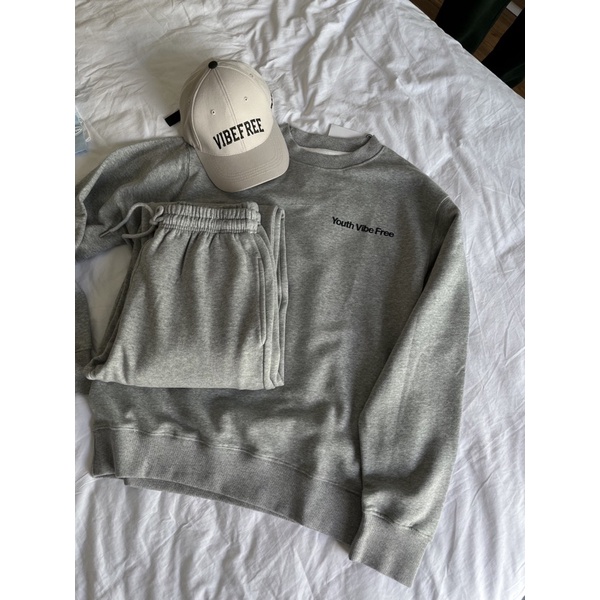 Áo Sweater Unisex NỈ cotton 100% Vibe Free cao cấp trơn basic