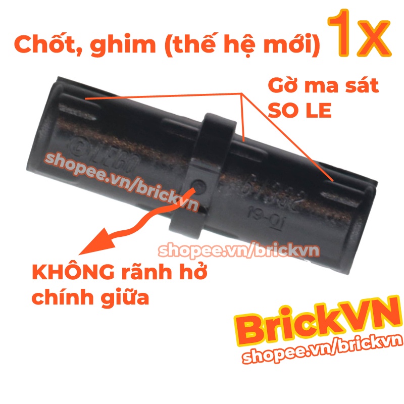 LEGO Technic Chốt Đen Với Gờ Ma Sát So Le, KHÔNG Có Rãnh Hở Trung Tâm ID 6279875 61332