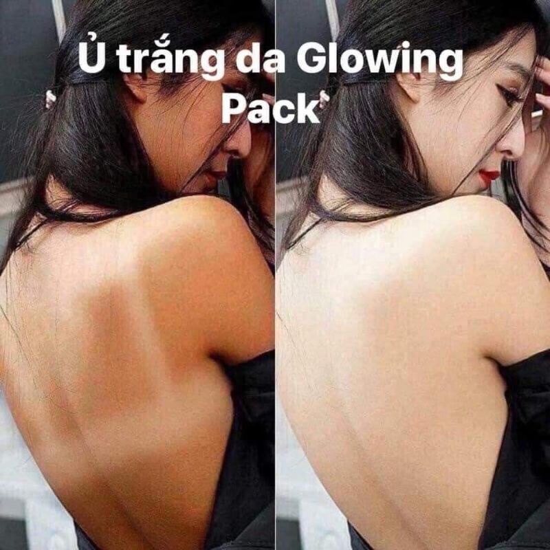 Mặt nạ Kem Ủ trắng cô gái Nhật GLOWING PACK - Hộp 500g, Ủ trắng nhau thai - Ủ trắng Hasuko Nhật Bản