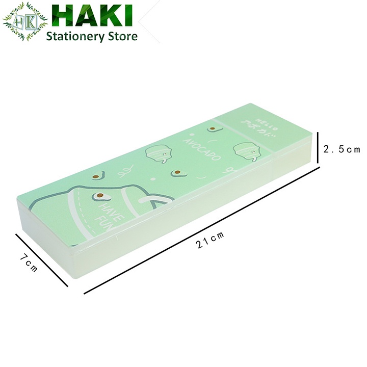Hộp bút cute nhiều ngăn để bàn HAKI, hộp đựng bút nhựa đa năng cho học sinh giá rẻ dụng cụ văn phòng phẩm OB07