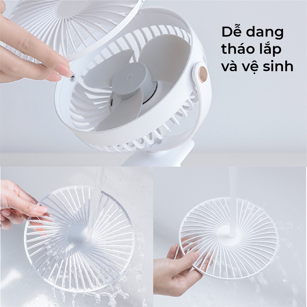 Quạt Kẹp Bàn Mini Cao Cấp [Deal Hot] Xoay 360 độ, Thích hợp cho dân Văn Phòng, Kẹp chắc chắn – Siêu Mát