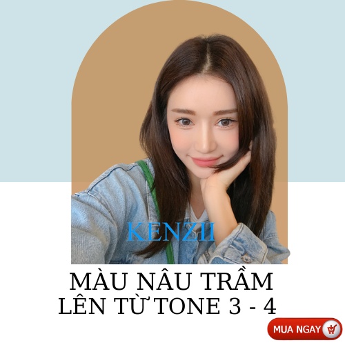 Thuốc Nhuộm Tóc Màu Nâu Trầm  Tặng Trợ Nhuộm Kenzii Lên Từ Nền Đen ( Thuốc Nhuộm Tóc Nâu )