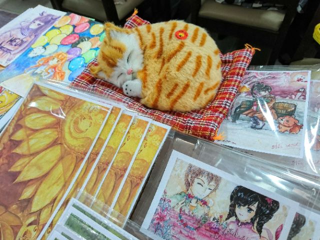 [thú bông] Mèo con đang ngủ dùng để trang trí