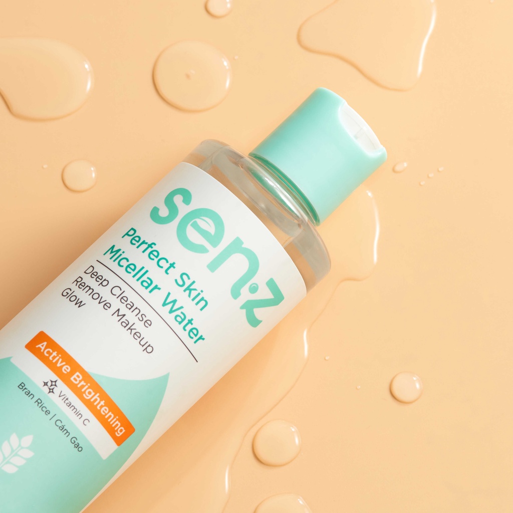 Nước Tẩy Trang Micellar Water Chiết Xuất Cám Gạo Làm Sạch Hỗ Trợ Sáng Da SenZ Perfect Skin 250