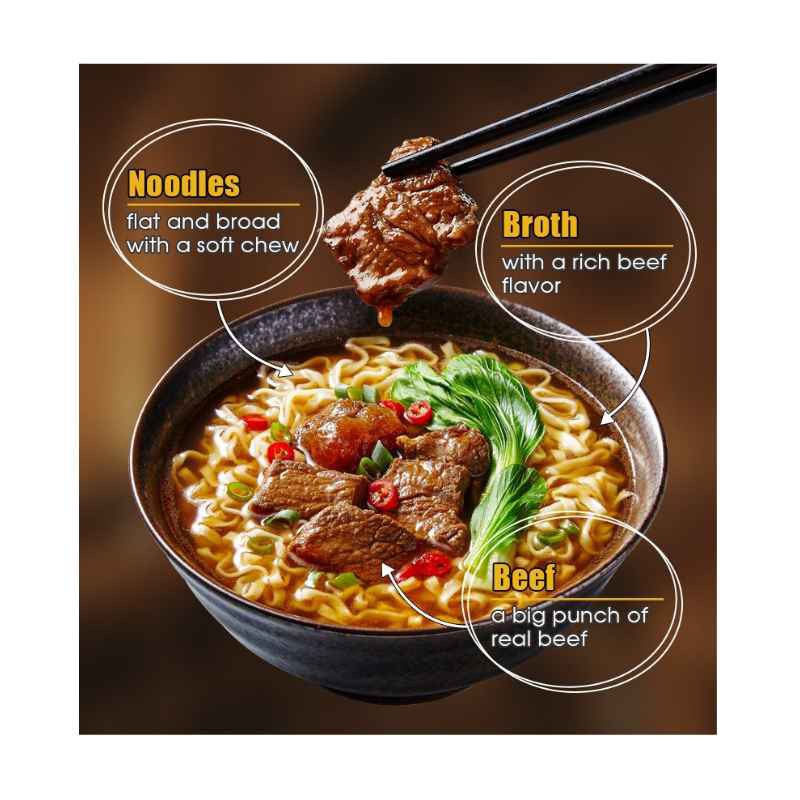 Mì ăn liền vị bò nước tương Đài Loan 530g