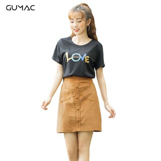 Chân váy phối túi tim VA323 GUMAC