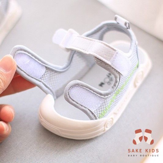 Dép sandal tập đi bé trai bé gái mũi chống vấp quai dán phối lưới chính hàng MG new Baby dễ thương chống trơn trượt M868