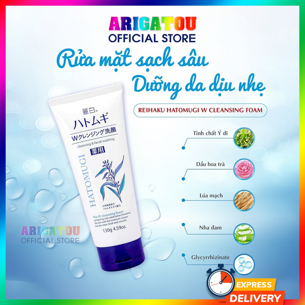 Sữa Rửa Mặt Hatomugi, Sữa Rửa Mặt Ý Dĩ Hatomugi The W Cleasing Foam 130g và 170g Nhật Bản | BigBuy360 - bigbuy360.vn