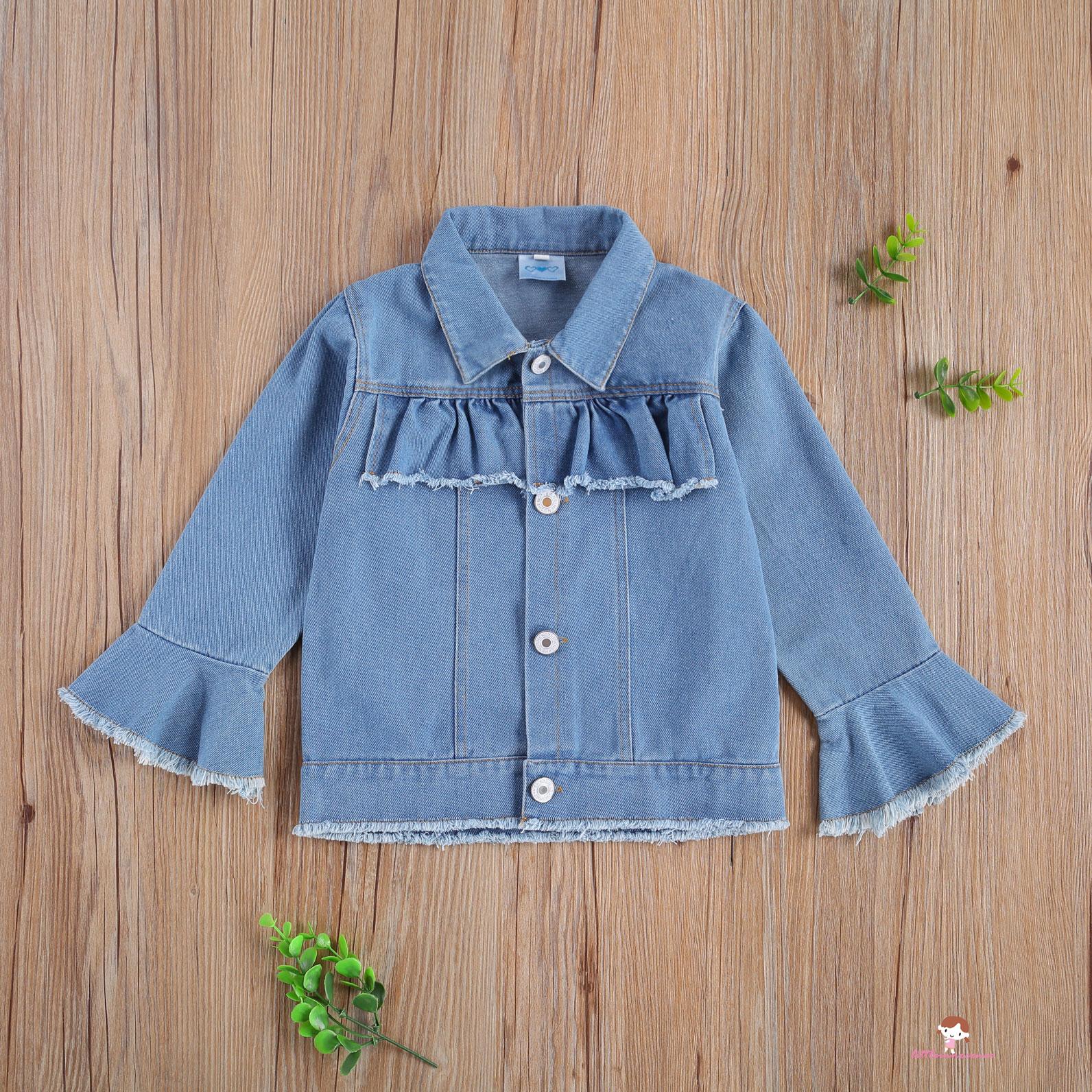 Áo Khoác Denim Tay Loe Thời Trang Cho Bé Xzq7