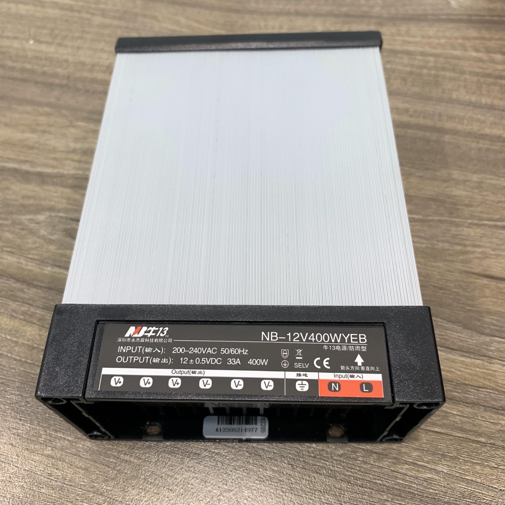 Nguồn led 12v33a Vỏ Nhôm NB Chống Mưa Hàng Chính Hãng Bảo Hành 12 Tháng