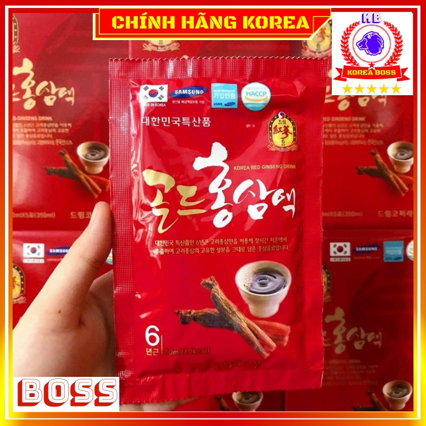 Nước Hồng Sâm 6 Năm Tuổi Hàn Quốc Thượng Hạng, Hộp 30 gói x 70ml