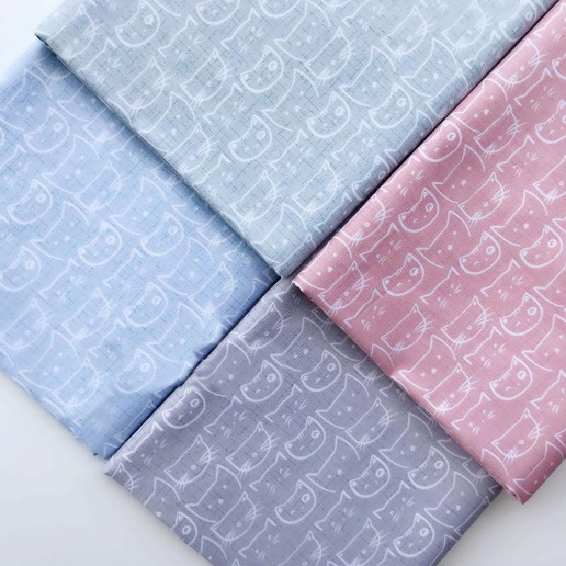 Tấm Vải 100% cotton 1.6M Họa Tiết Mèo Dễ Thương Tự May Đồ Thủ Công