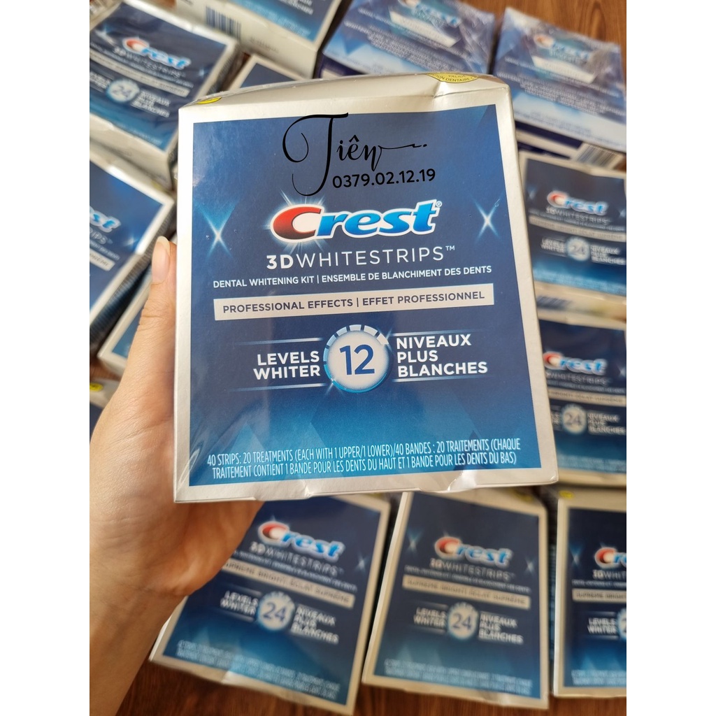 (1 HỘP 40 MIẾNG) Miếng Dán Răng Crest Professional liệu trình 20 ngày