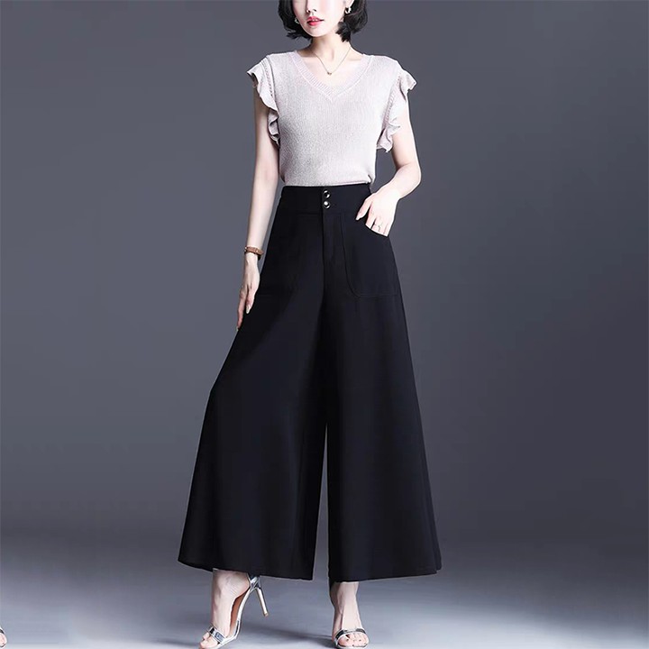 Quần ống rộng nữ đẹp sang trọng vải mềm LN02 | BigBuy360 - bigbuy360.vn