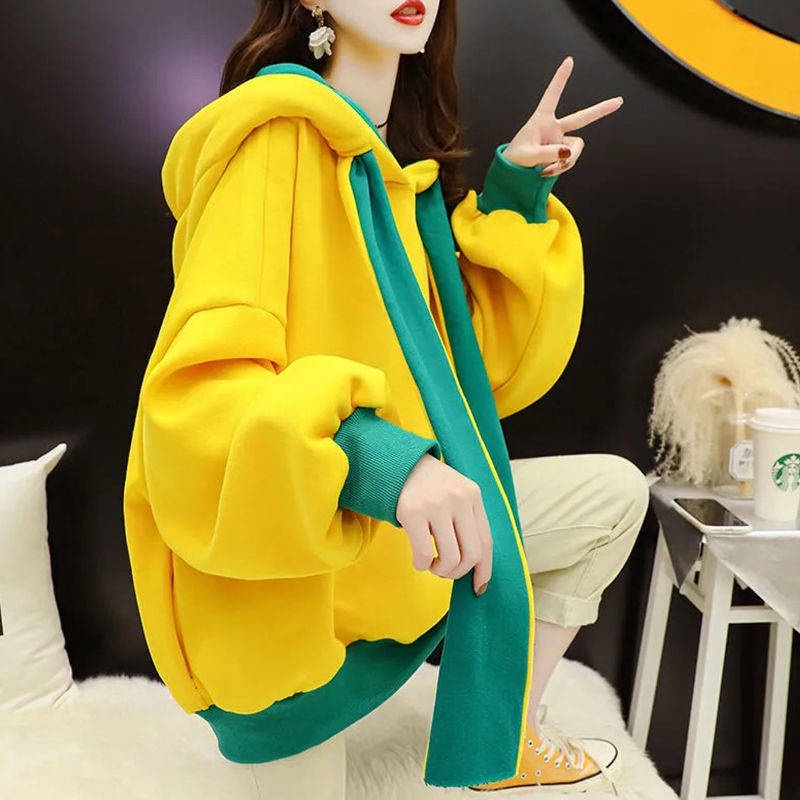 Áo Hoodie Lót Lông Cừu Dày Dặn Phong Cách Mới Dễ Phối Đồ