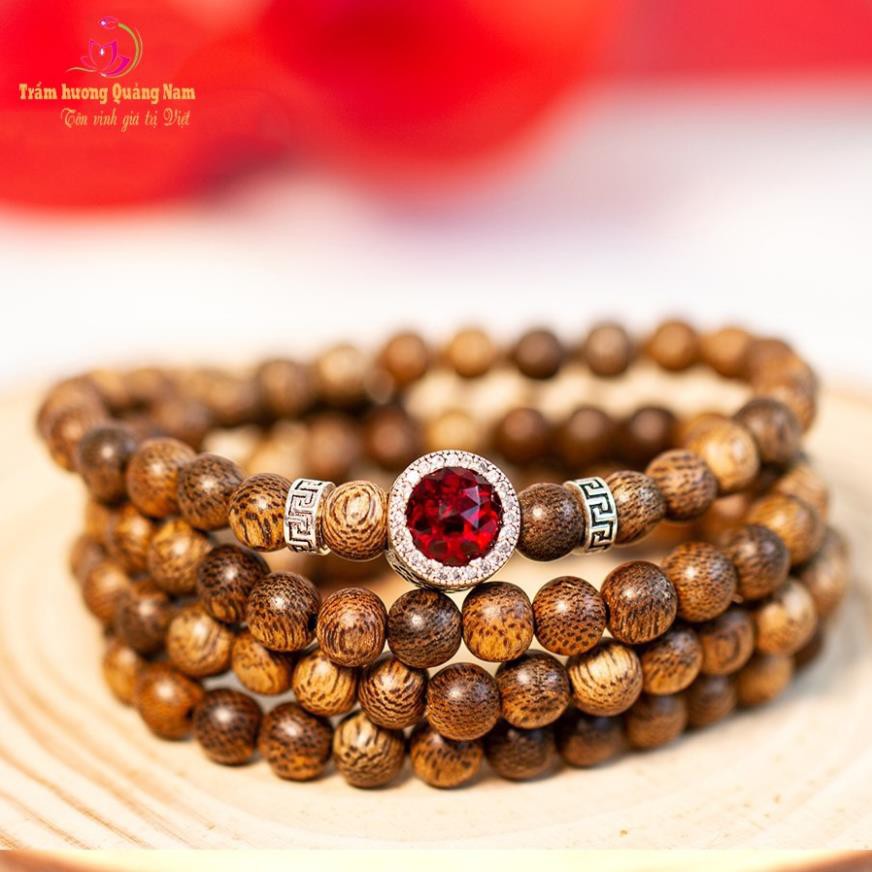 Vòng Trầm 108 hạt mix Chamr đá Ngũ Sắc hợp từng mệnh - Size 6mm cho nữ | BigBuy360 - bigbuy360.vn