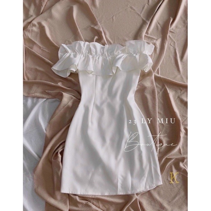 ĐẦM DÁNG A PHỐI BÈO BẸT VAI NGANG GBNT ALOHASHOP