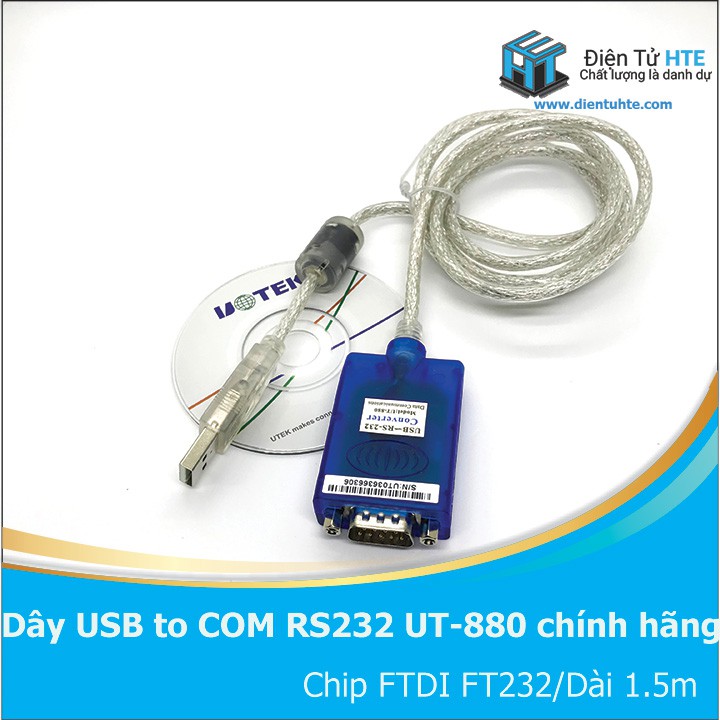 Dây chuyển đổi USB to COM RS232 UOTEK UT-880 chính hãng [HTE Quy Nhơn CN2]