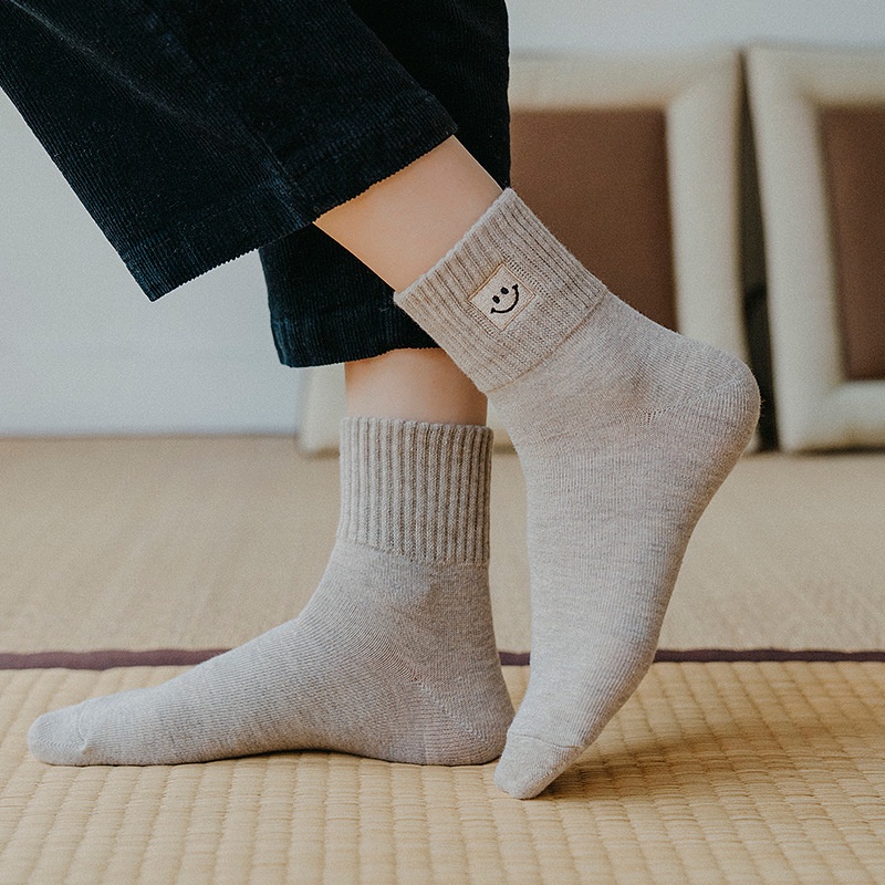 Bít tất vớ nam nữ nữ cổ cao hàn quốc siêu dày cao cấp sét tất cao cổ cute - T6