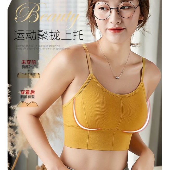Áo ngực bra nữ len tăm gân thể thao nâng ngực - Áo lót bralette tập gym coton mềm không gọng mút mỏng YLY22 | BigBuy360 - bigbuy360.vn