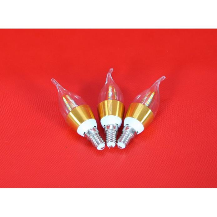 Bộ 10 bóng đèn LED C35 4W hình nến viền vàng đui E14