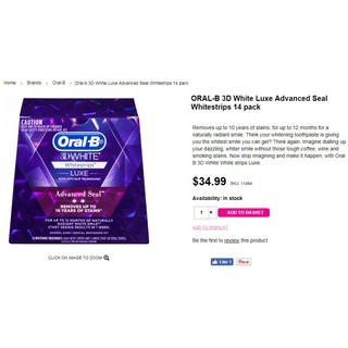 (Có bill) Miếng dán trắng răng 3D White Luxe Advanced.
