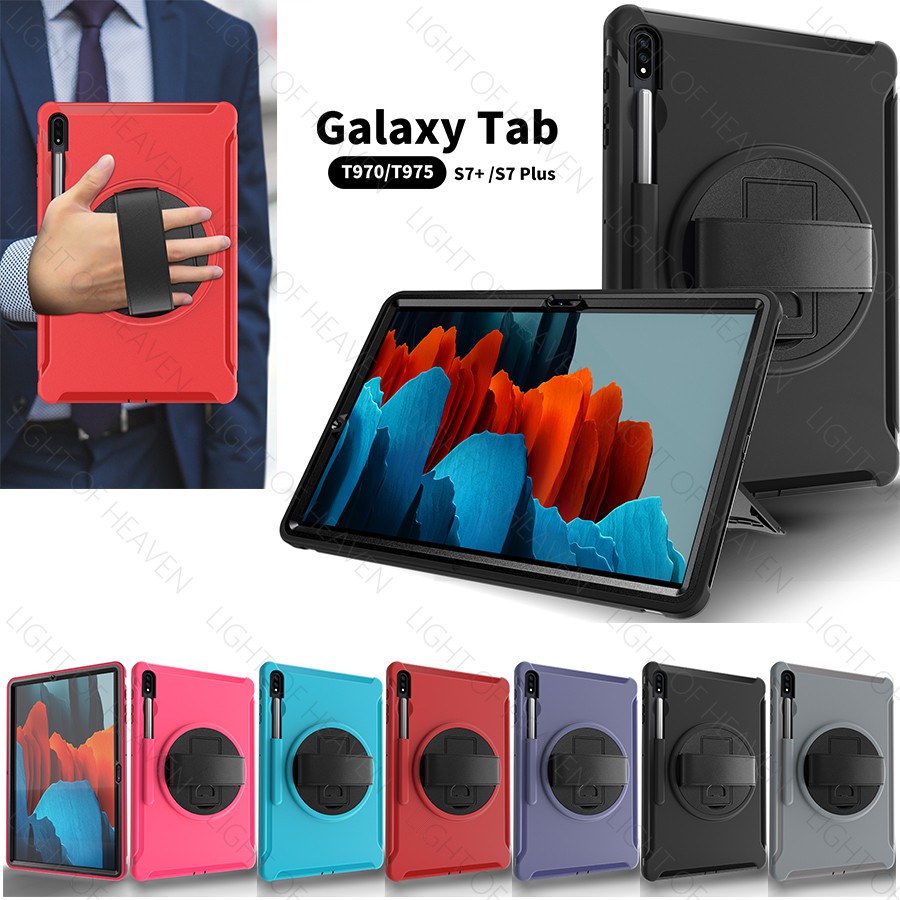 Ốp Máy Tính Bảng Chống Sốc Có Giá Đỡ Xoay 360 Độ Cho Samsung Galaxy Tab S7 Plus 12.4 "Sm-T970 / Sm-T975