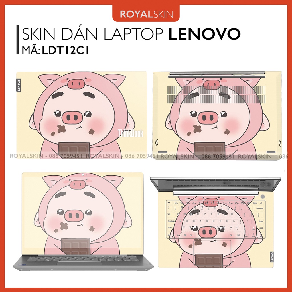 Skin dán Laptop LENOVO In Hình Heo Dễ Thương Bộ 1 -Nhận in theo yêu cầu