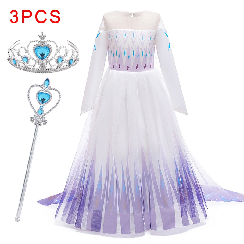 Bộ 3 Đầm Hóa Trang Công Chúa Tay Dài Dành Cho Bé Gái 3-12 Tuổi BX1693