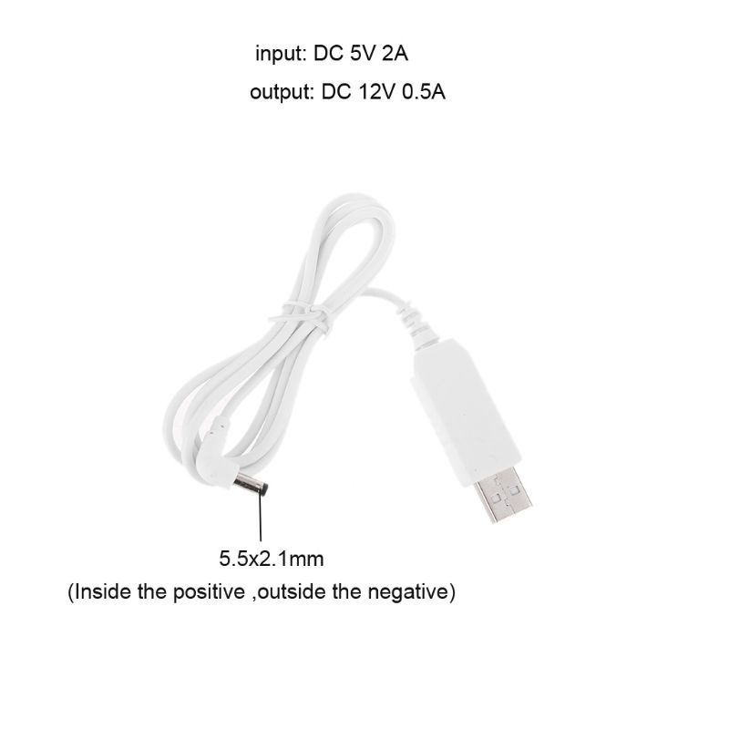 Dây kết nối USB màu trắng gập 90 độ chân cắm 5.5x2.1mm 5V đến 12V dùng cho đầu phát wifi loa bluetooth và đèn LED | BigBuy360 - bigbuy360.vn