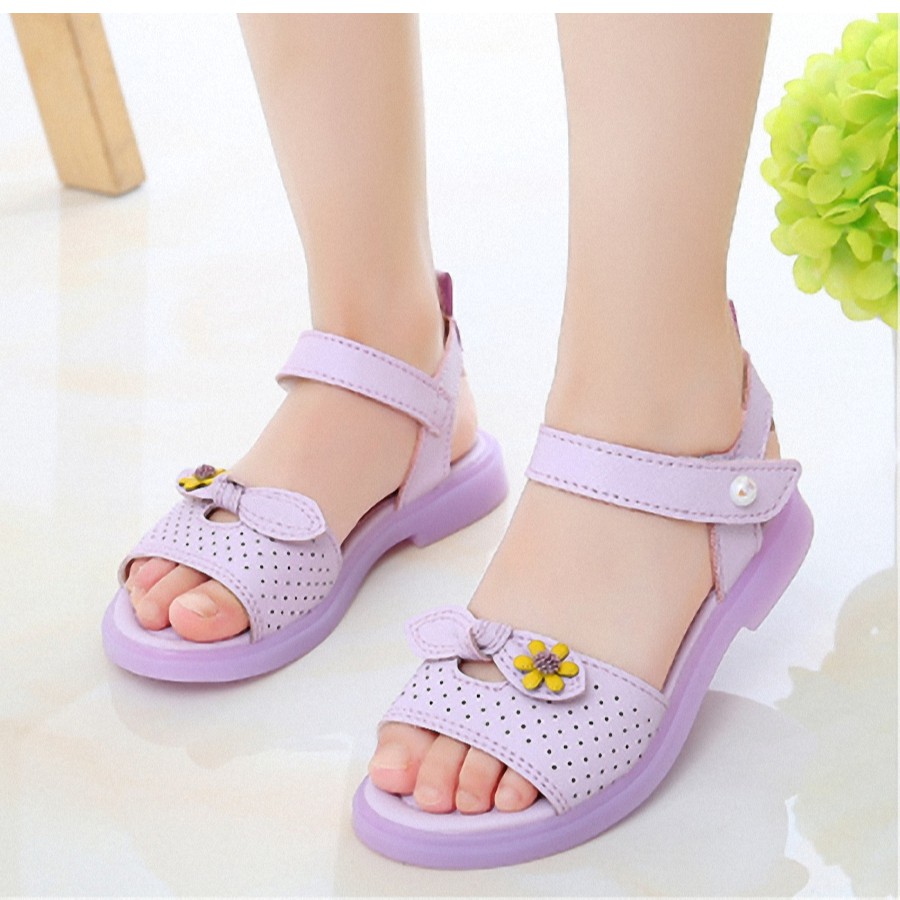 Sandal bé gái nơ hoa tím 3 - 12 tuổi kiểu dáng Hàn Quốc SD104