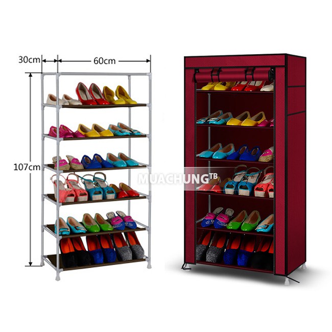 Tủ vải đề giầy dép 7 tầng 6 ngăn