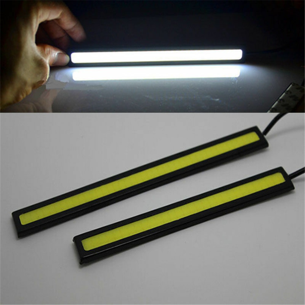 UNI-SHINE Bộ 2 Đèn Led Cob Drl 17cm 12v Ánh Sáng Trắng Chống Thấm Nước Cho Xe Hơi