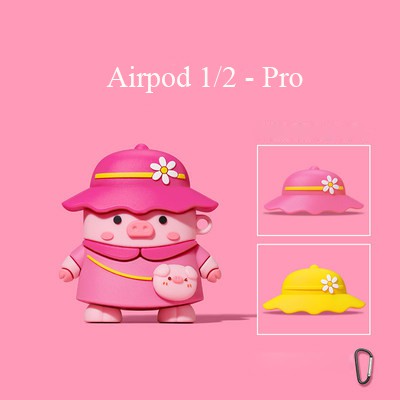 Vỏ bảo vệ đựng tai nghe Airpod 1/Airpod 2/Airpod pro Vịt - Duck  3 mũ Siêu Cute Bằng Sillicone Dẻo  Airpods- Dino Case