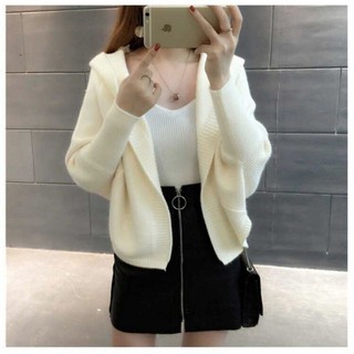 [HÀNG MỚI] Áo Khoác Len Có Mũ V036