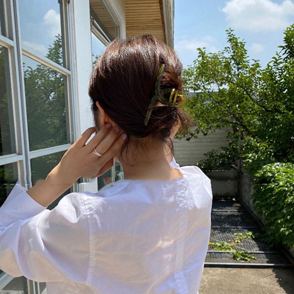 LILYES Kẹp Tóc Đuôi Ngựa Bằng Nhựa Acrylic Phong Cách Hàn Quốc Cho Nữ