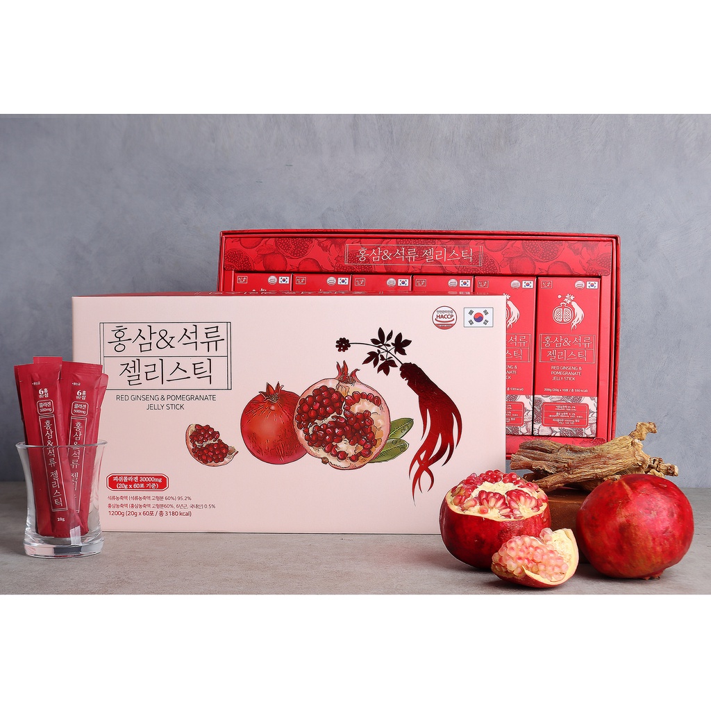 Kẹo dẻo Hồng sâm và Lựu đỏ dạng que Jelly Stick