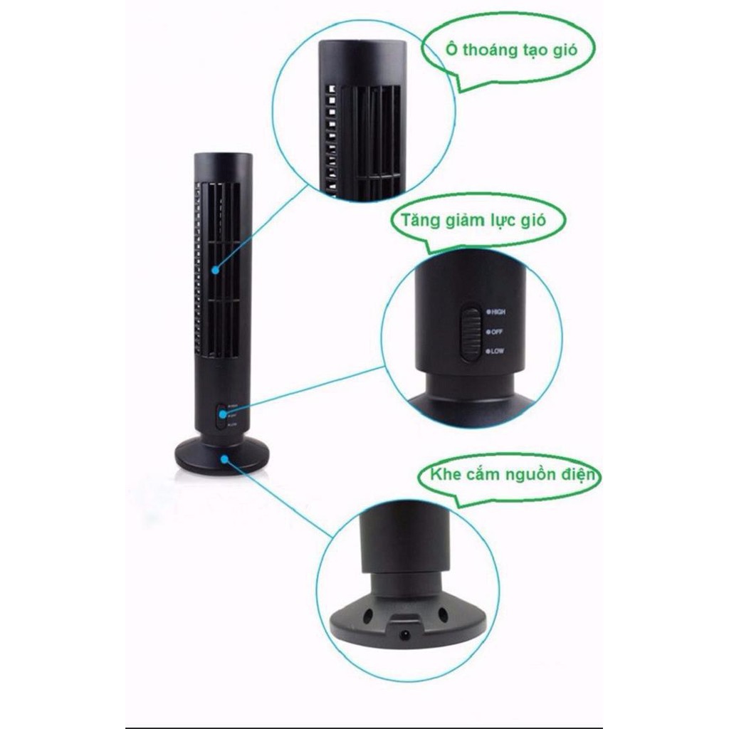 Quạt tháp mini Tower Fan Cổng USB