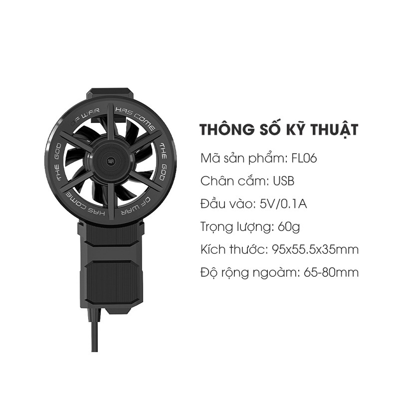 Quạt tản nhiệt MEMO DL05 / DL01/ FL06/ FL07 / CX01 - Quạt tản nhiệt điện thoại dùng sò lạnh Siêu lạnh, hiển thị nhiệt độ